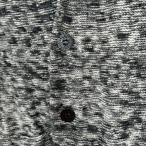 INDIGENOUS Black White Knit Organic Cotton Alpaca Button Cardigan Sweater Medium - Picture 5 of 7